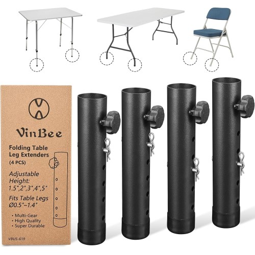 Folding Table Risers,Folding Table Leg Extenders,5-Levels Height Adjustable Risers for DIY & Back Pain Relief for Office,Dining,Standing Desk 4Pack Folding Table Risers,Folding Table Leg Extenders,5-Levels Height Adjustable Risers for DIY & Back Pain Relief for Office,Dining,Standing Desk 4Pack