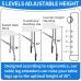 Folding Table Risers,Folding Table Leg Extenders,5-Levels Height Adjustable Risers for DIY & Back Pain Relief for Office,Dining,Standing Desk 4Pack Folding Table Risers,Folding Table Leg Extenders,5-Levels Height Adjustable Risers for DIY & Back Pain Relief for Office,Dining,Standing Desk 4Pack