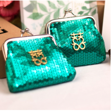 Elegant Sequin Emerald Favor / Candy Bags