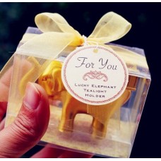 Lucky Golden Elephant Candle Holder