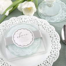 Lace Design Glass Coaster Set