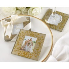 Golden Glass Coasters Set (2pcs/set)