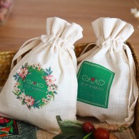 Personalized Cotton Fabric Favors Bags