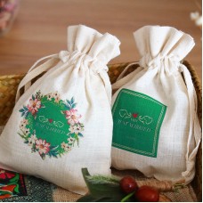 Personalized Cotton Fabric Favors Bags
