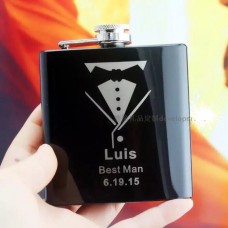 Personalized Black Hip Flask ( 6 ounces)