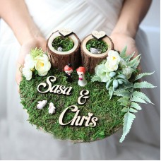 Rustic Wooden Ring bearer pillow