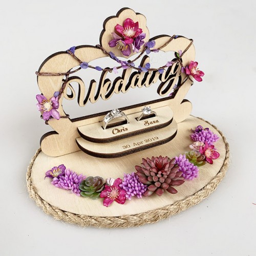 Custom name Rustic wood ring pillow Custom name Rustic wood ring pillow