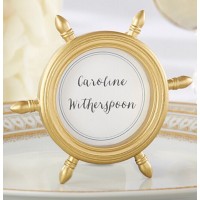 Gold Rudder Plate Place Card Holders