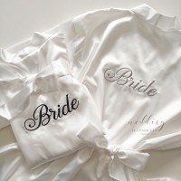 Personalized White Satin Bride Robes