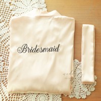 Personalized Champagne Pink Bridesmaid Stain Robes