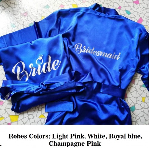 Personalized Bride & Bridesmaid Satin Robes Personalized Bride & Bridesmaid Satin Robes