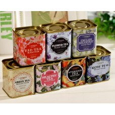 Portable Tea Tins Lids Container Boxes