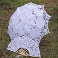  Wedding Lace Bridal Parasols and Fans Sets