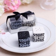 Ceramic Damask Salt and Pepper Shakers