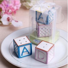 Ceramic ABCD Salt & Pepper Shakers