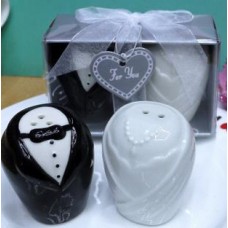 Ceramic Bride Groom Salt & Pepper Shakers