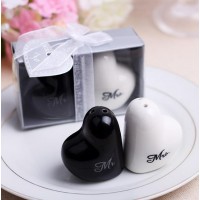 Ceramic Heart Shaped Salt & Pepper Shakers