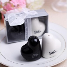 Ceramic Heart Shaped Salt & Pepper Shakers