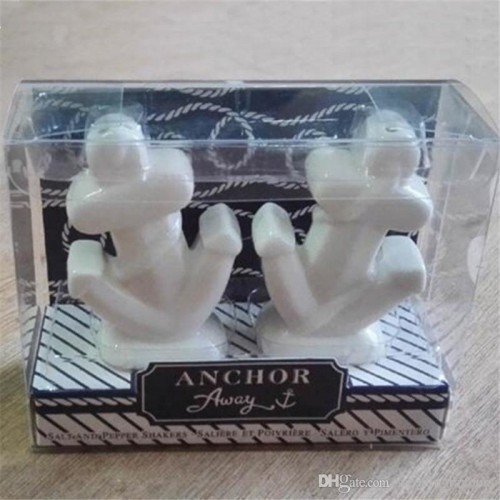 Ceramic Anchor Design Salt & Pepper Shaker Set Ceramic Anchor Design Salt & Pepper Shaker Set