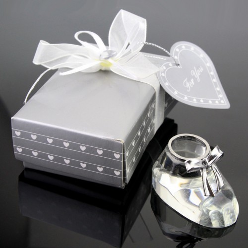 White Crystal Baby Bootie Keepsakes White Crystal Baby Bootie Keepsakes