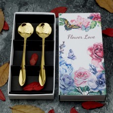 Golden Sakura Spoon & Fruit Fork Set