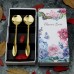 Golden Sakura Spoon & Fruit Fork Set Golden Sakura Spoon & Fruit Fork Set