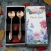 Golden Sakura Spoon & Fruit Fork Set Golden Sakura Spoon & Fruit Fork Set
