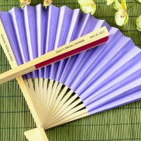 Personalized Purple Paper Hand Fans