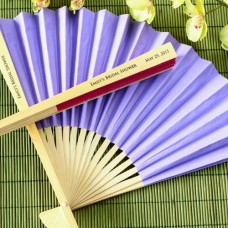 Personalized Purple Paper Hand Fans