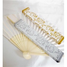 Personalized White Silk Hand Fans