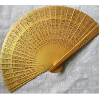 Personalized Golden Wooden Hand Fans