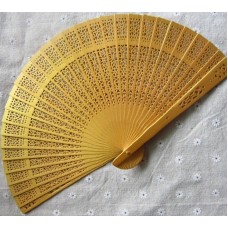 Personalized Golden Wooden Hand Fans