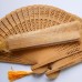 Personalized Golden Wooden Hand Fans Personalized Golden Wooden Hand Fans
