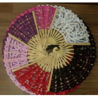 Elegant Antiqued Lace Hand Fans