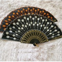 Embroidered Sequins Hand Fans