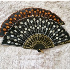 Embroidered Sequins Hand Fans