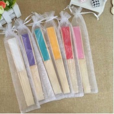 Personalized Silk Hand Fans With Organza Bag