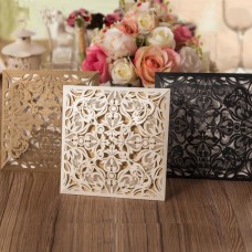 Laser Cut Invitations (White & Gold)