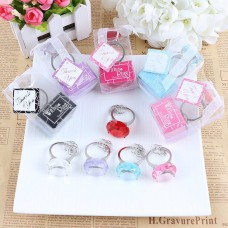 Crystal diamond ring keychains