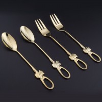 Gold Silver Spoon Fork Set