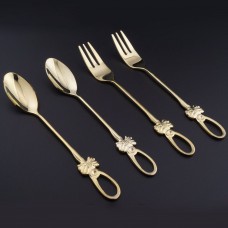 Gold Silver Spoon Fork Set