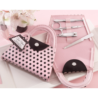 Pink Polka Dot Handbag Pedicure Set