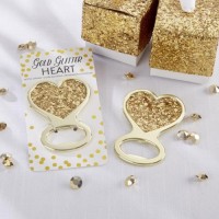 Gold Glitter Heart Bottle Opener