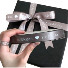 1roll 100yard/lot Personalized wedding decoration gift package Polyester smooth customized logo printed ribbon