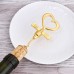 Bride and Groom Golden Heart Wine Stopper and Corkscrew Set Bride and Groom Golden Heart Wine Stopper and Corkscrew Set